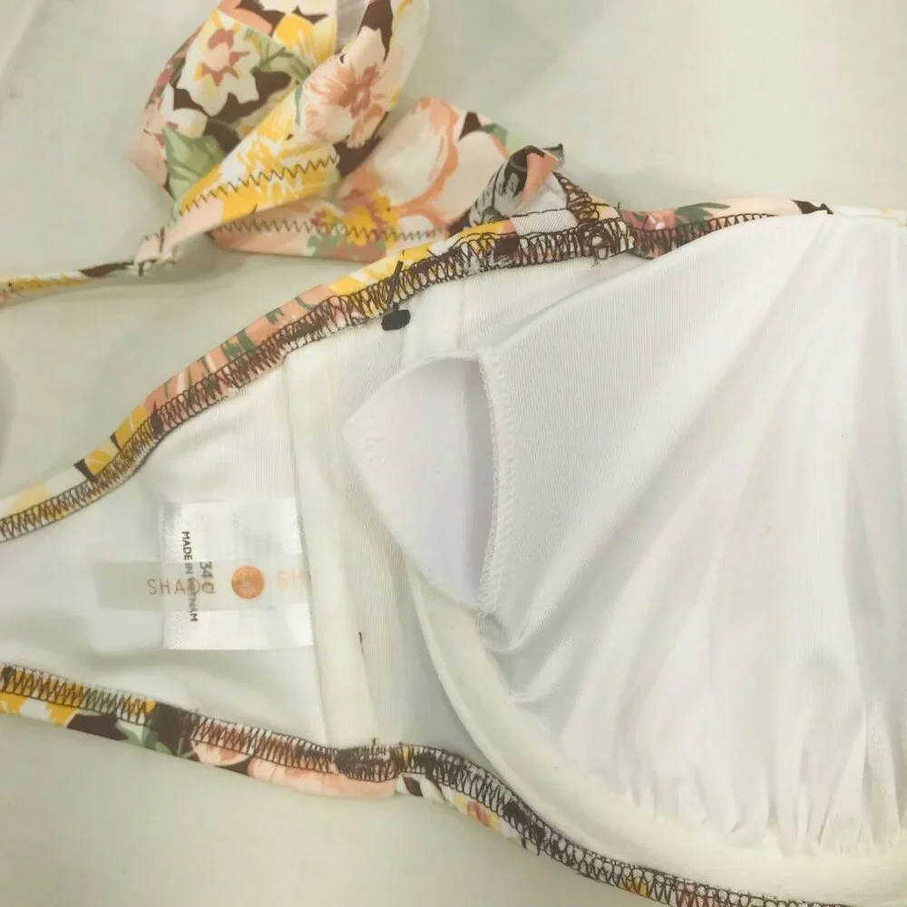 Shade And Shore Women's Size 34C Ruffle Strap Bikini Swim Top Cinnamon NWOT